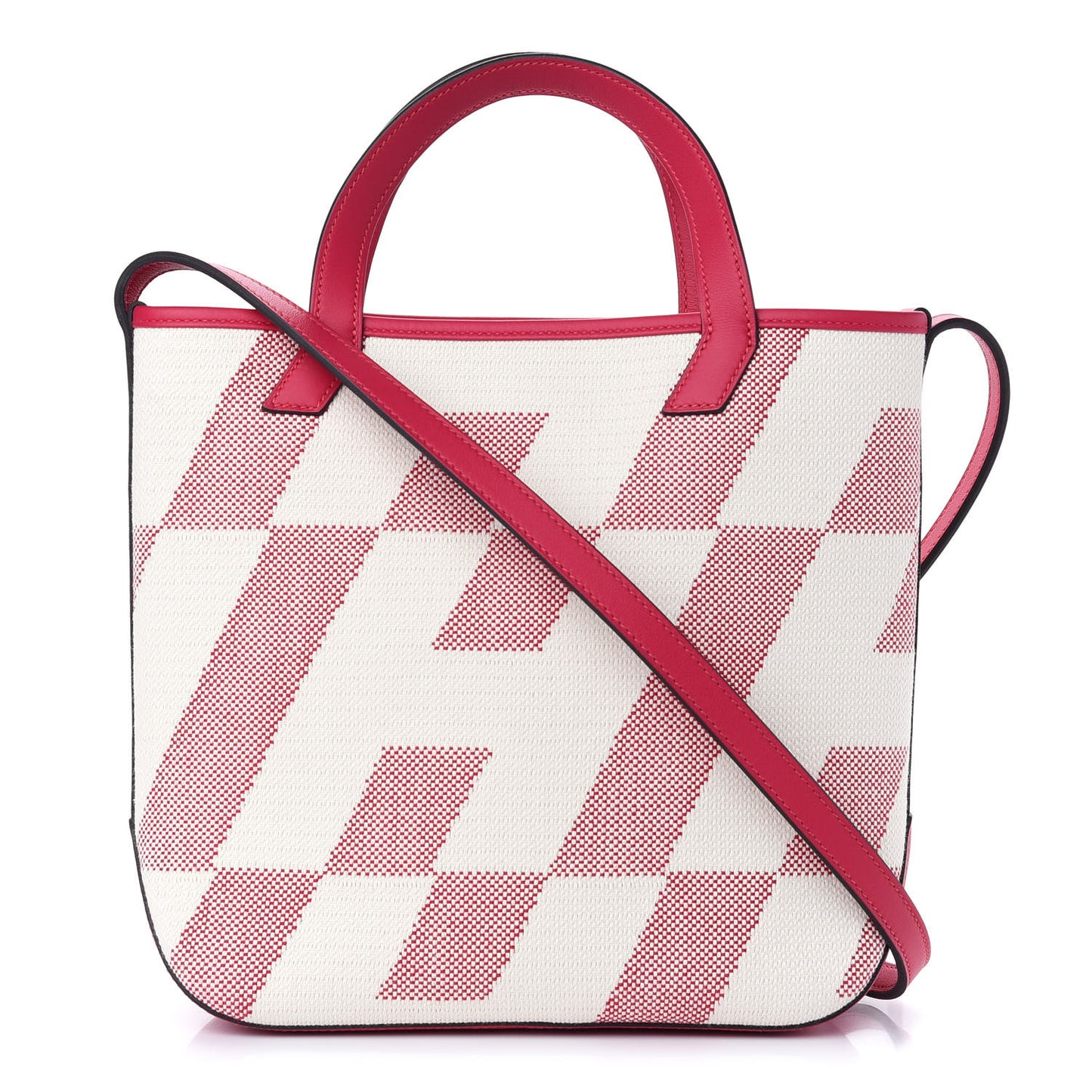 Swift Toile H Cabas H En Biais 27 Ecru Framboise