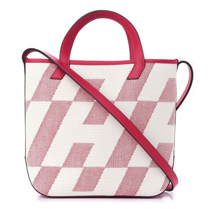 Hermes Swift Toile H Cabas H En Biais 27 Ecru Framboise 1 of 9