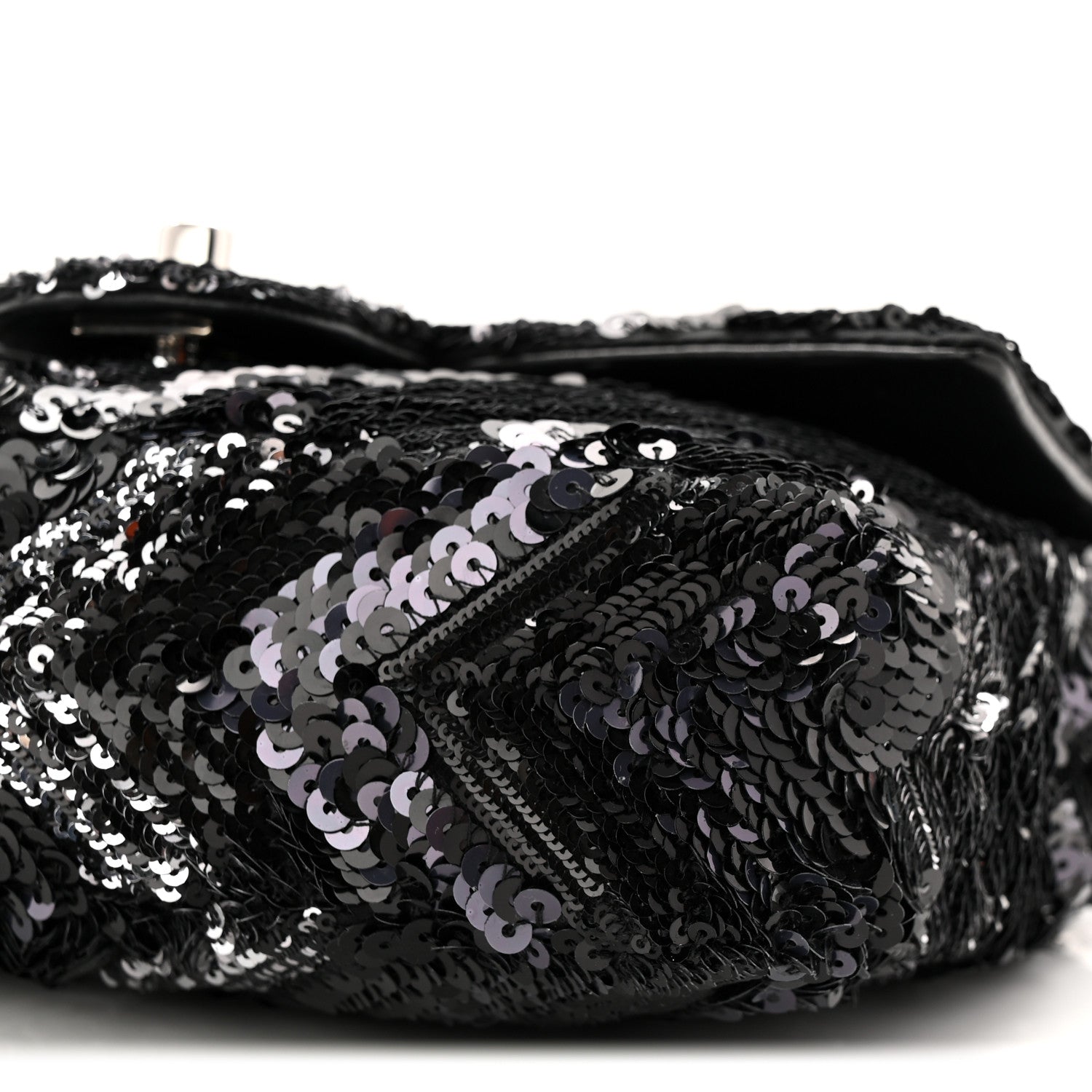Chanel Sequins Chevron Mini Rectangular Flap Black 10 of 11