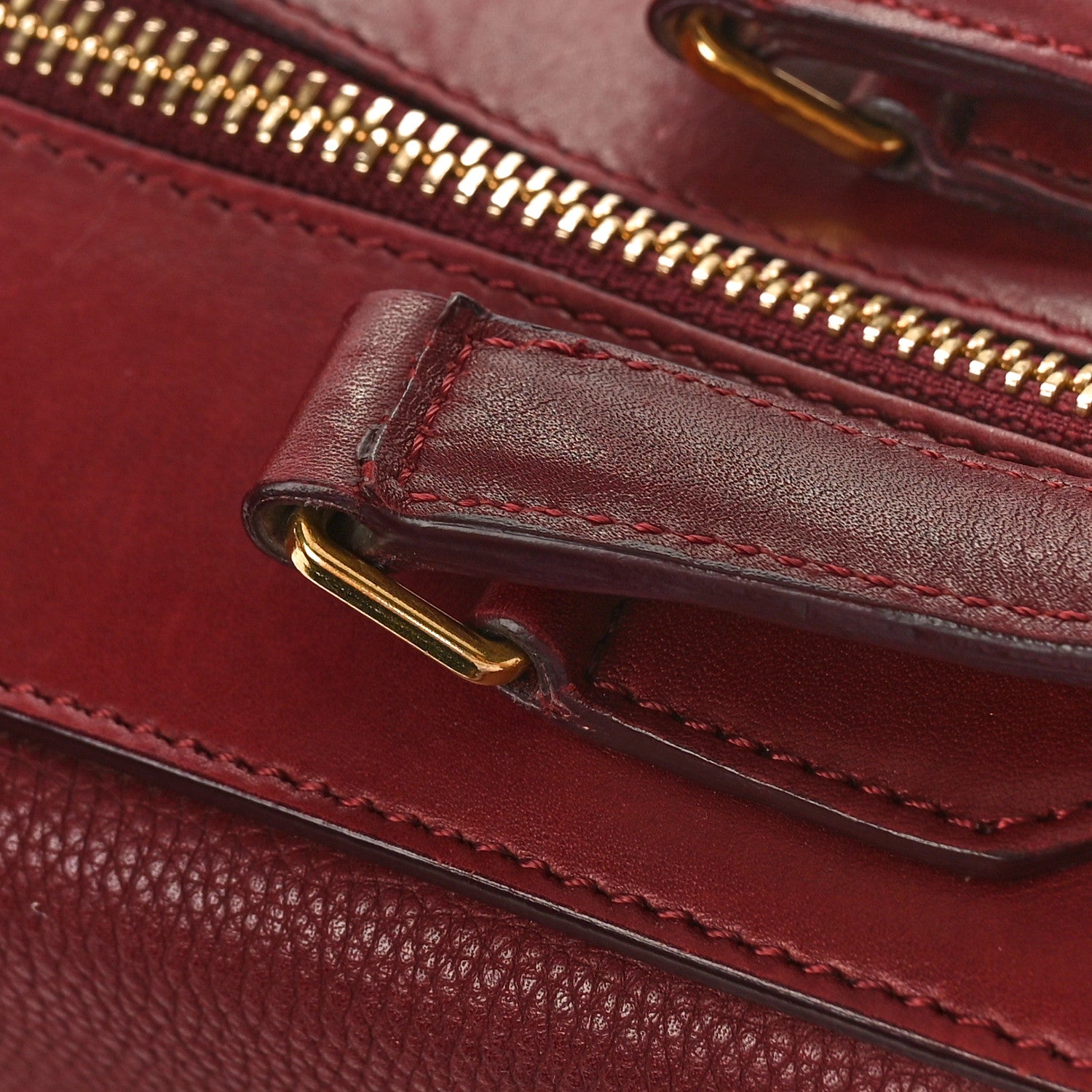 Celine Goatskin Smooth Calfskin Small Ring Bag Dark Ruby 10 of 14