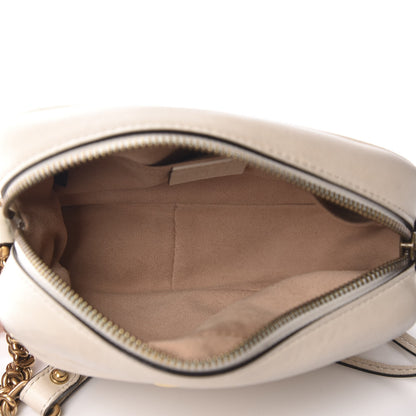 Gucci Calfskin Matelasse Mini GG Marmont Chain Shoulder Bag White 6 of 13