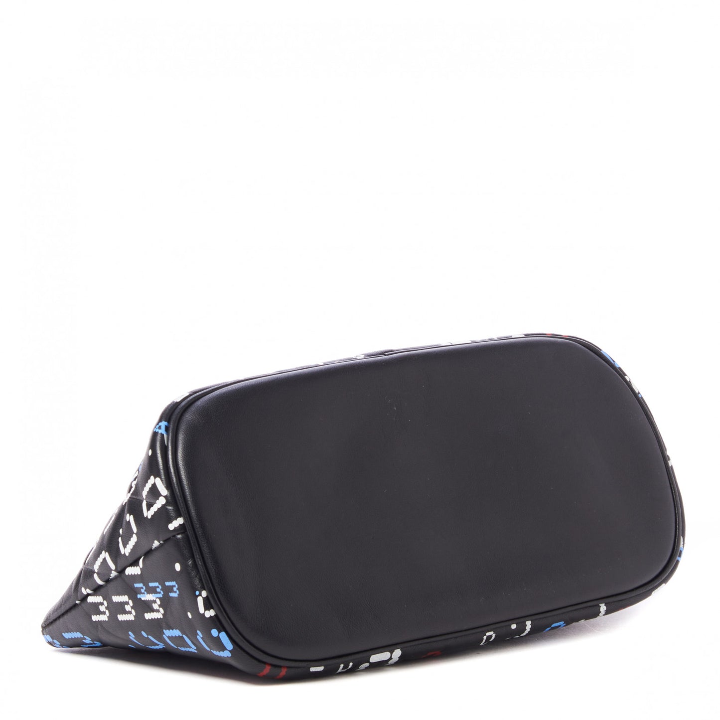 Lambskin Quilted Data Center Cosmetic Case Black