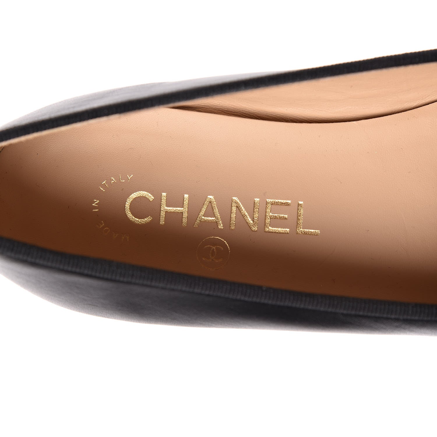 Chanel Lambskin Patent CC Cap Toe Ballerina Flats 39.5 Black 7 of 9