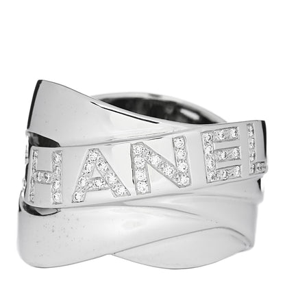 Chanel 18K White Gold Diamond Bolduc Ring 54 7 1 of 6