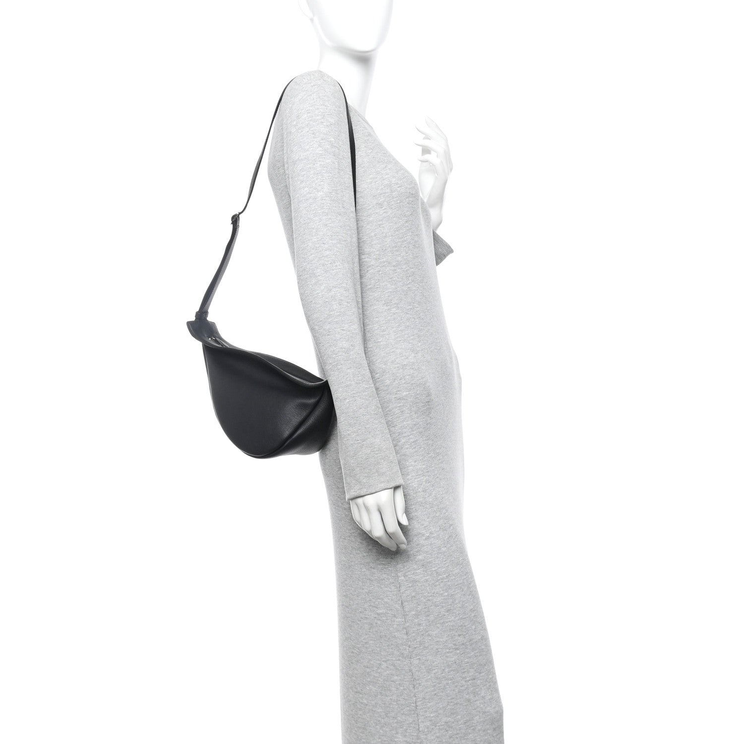 The Row Grained Calfskin Small Slouchy Banana Bag Black 2 of 10
