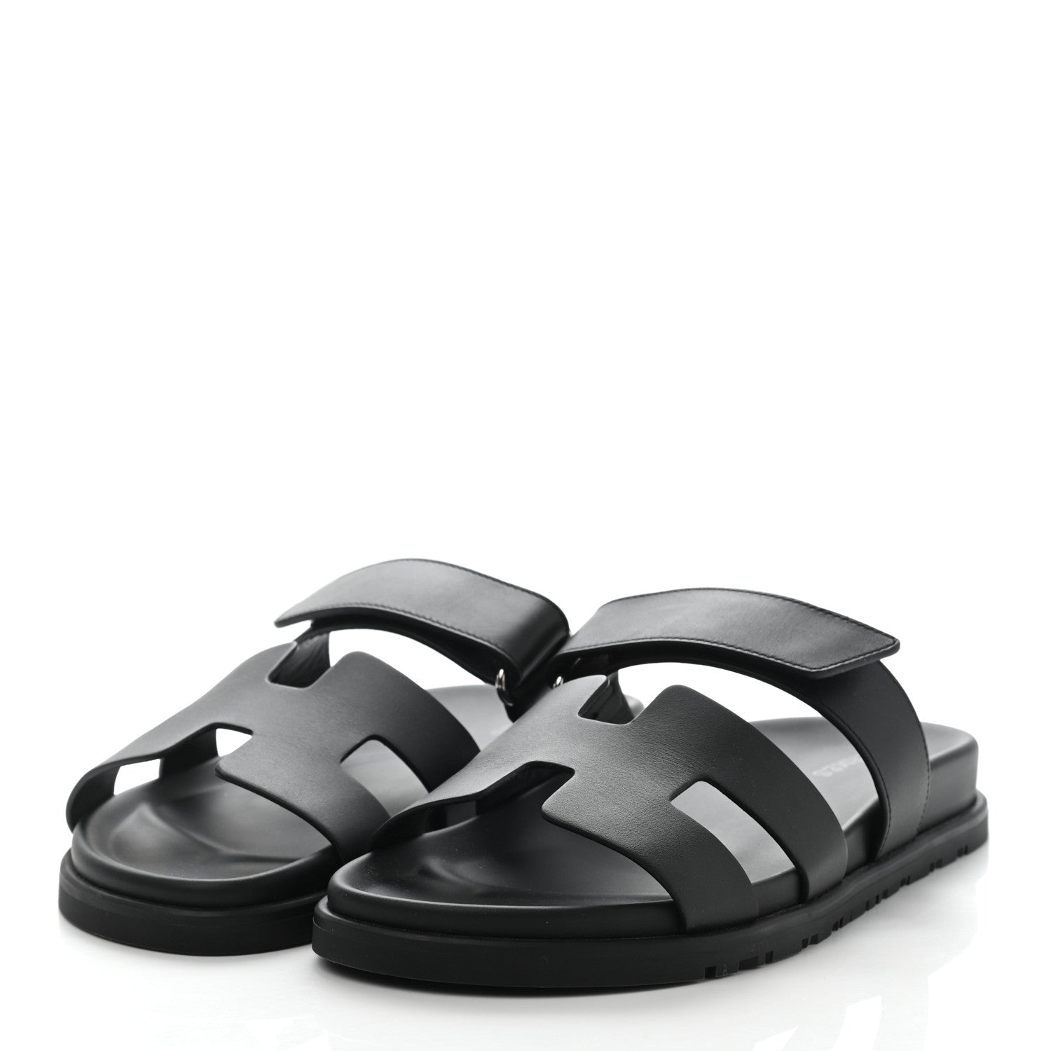 Hermes Calfskin Womens Chypre Sandals 38 Black 3 of 8