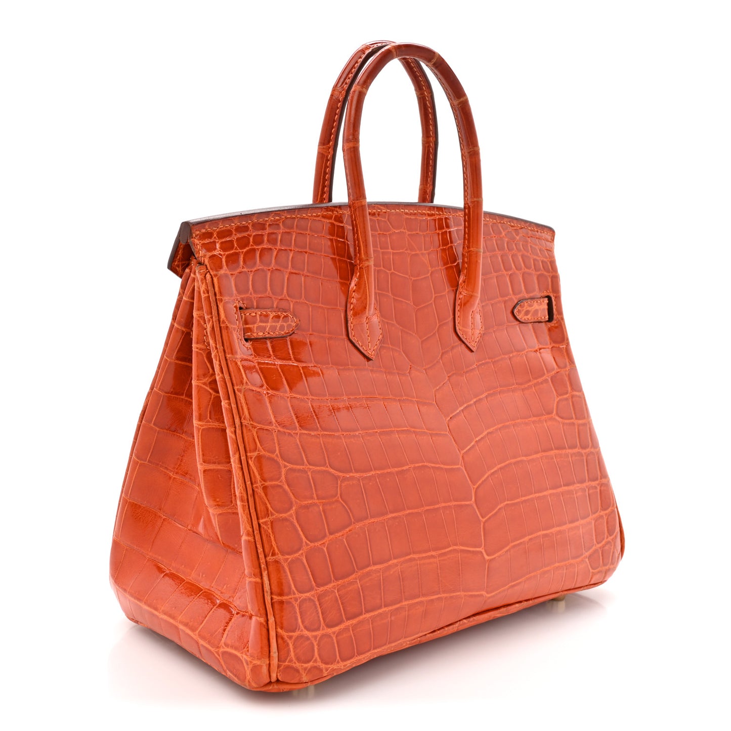 Shiny Niloticus Crocodile Birkin 25 Orange