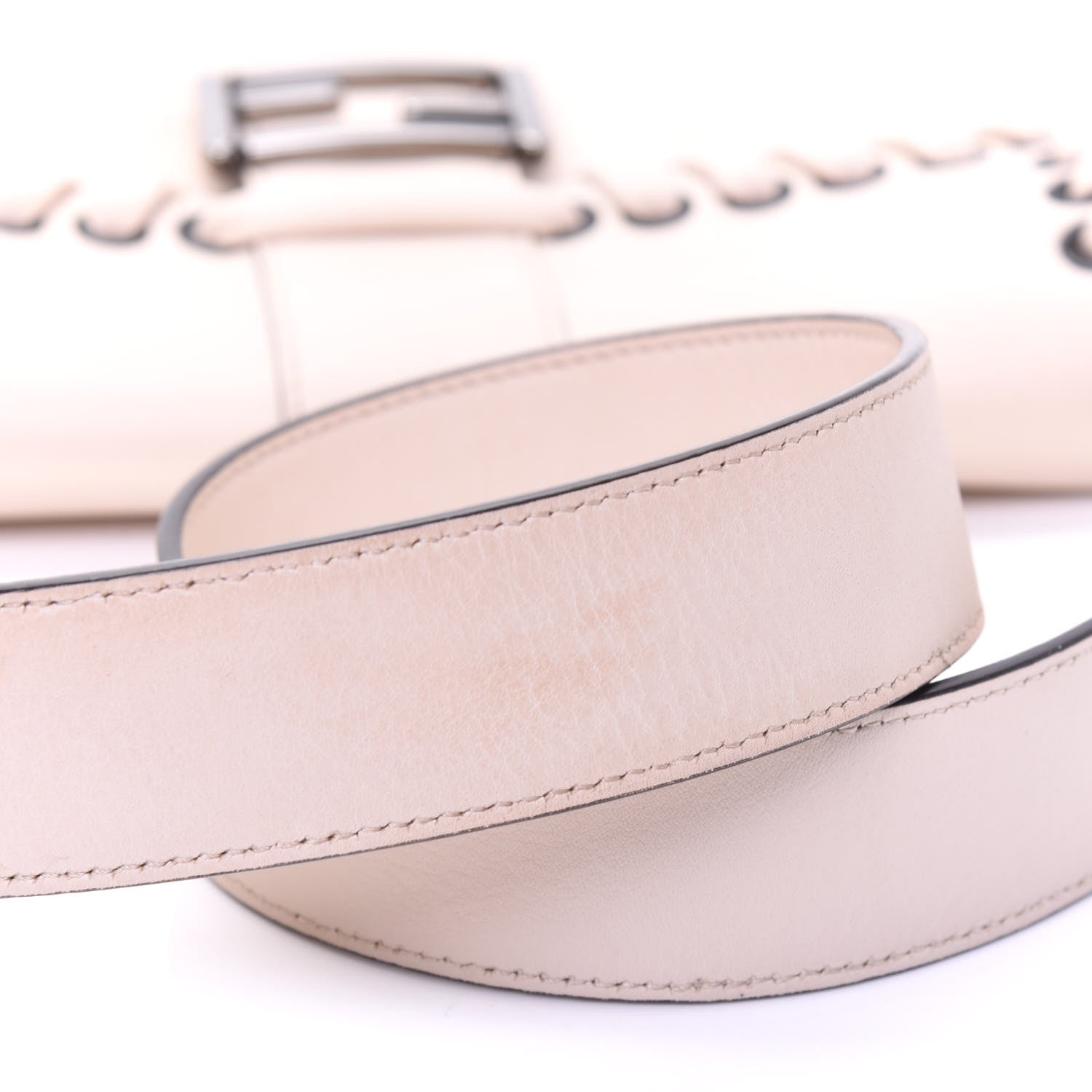 Fendi Vitello Dolce Lace Up Baguette Camelia 19 of 19