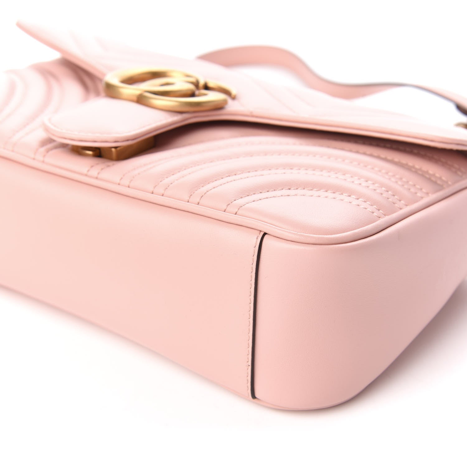 Gucci Calfskin Matelasse Small GG Marmont Shoulder Bag Perfect Pink 8 of 11