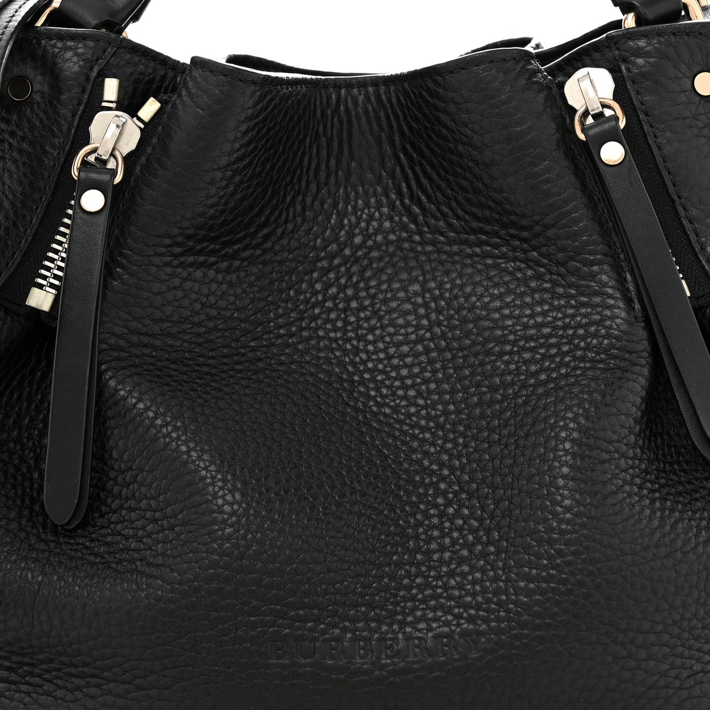 Grainy Calfskin House Check Small Maidstone Black