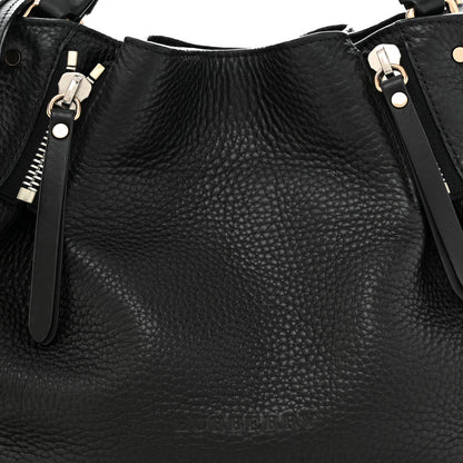 Burberry Grainy Calfskin House Check Small Maidstone Black 9 of 16
