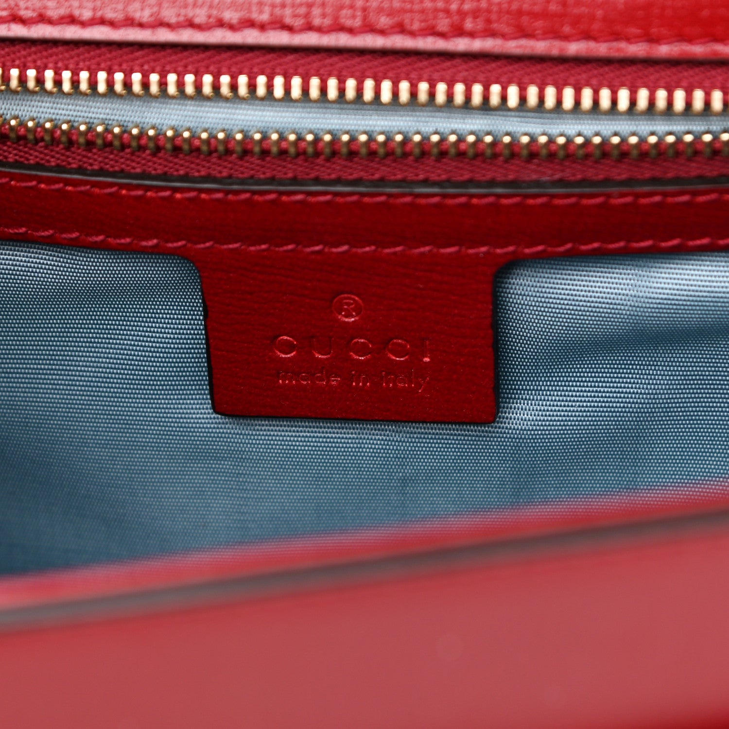 Gucci Textured Calfskin Small Torchon GG Ring Shoulder Bag New Cherry Red 7 of 12