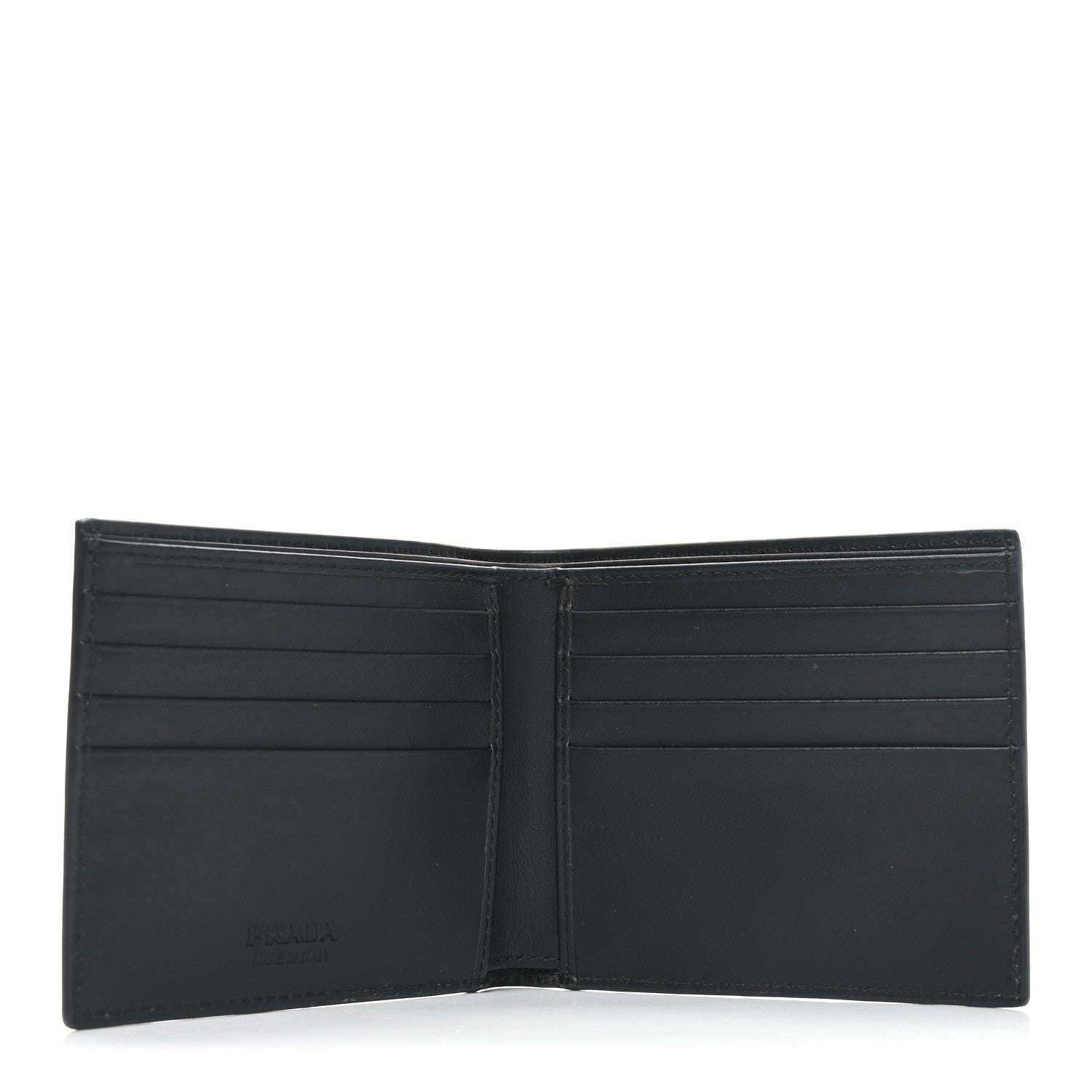Prada Spazzolato Triangle Bi-Fold Wallet Argento 5 of 6