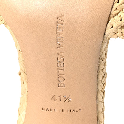 Bottega Veneta Raffia Intrecciato Lido Mule 90 Sandals 41.5 Cane Sugar 7 of 9