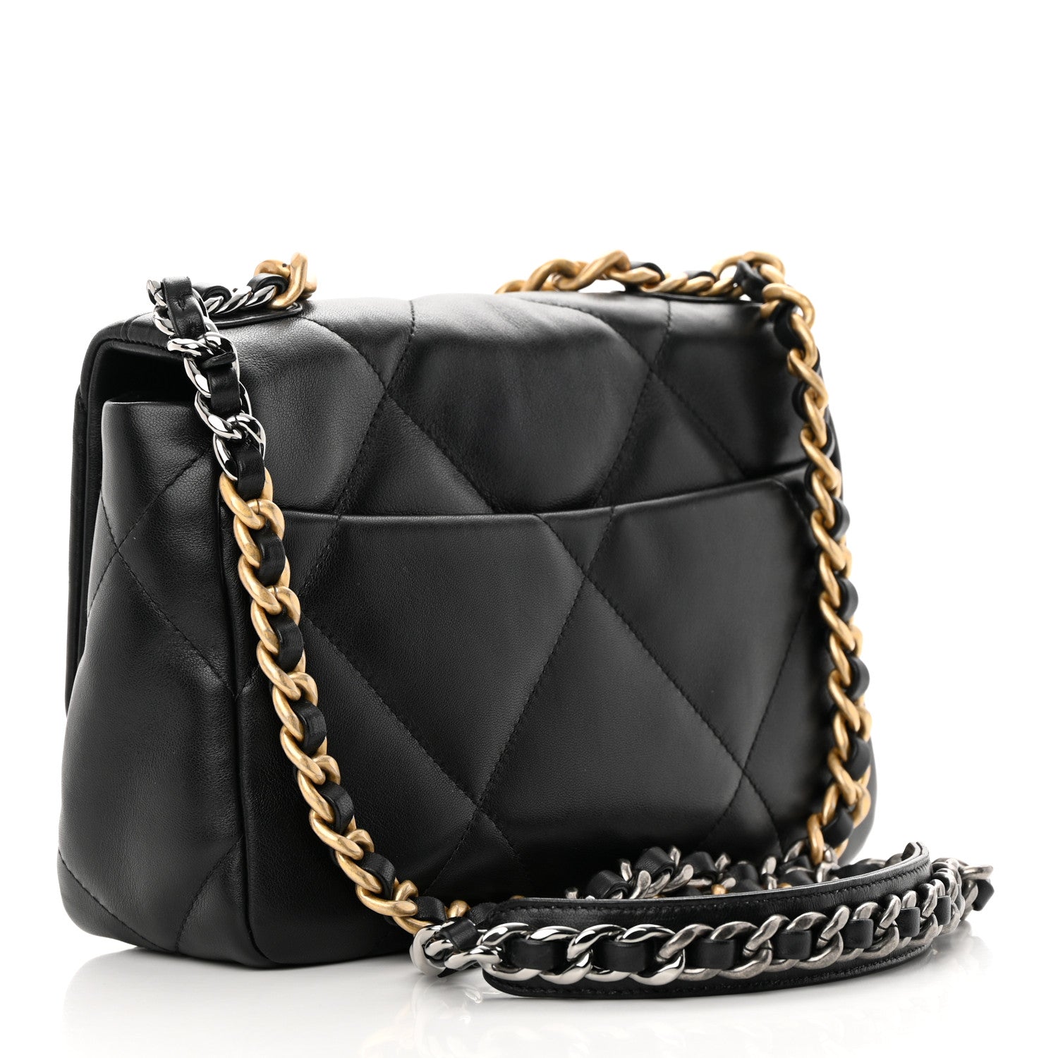 Chanel Lambskin Quilted Medium Chanel 19 Flap Black 3 of 12
