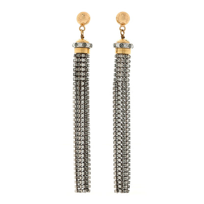 Louis Vuitton LOUIS VUITTON Crystal Strand Earrings Gold 1 of 5