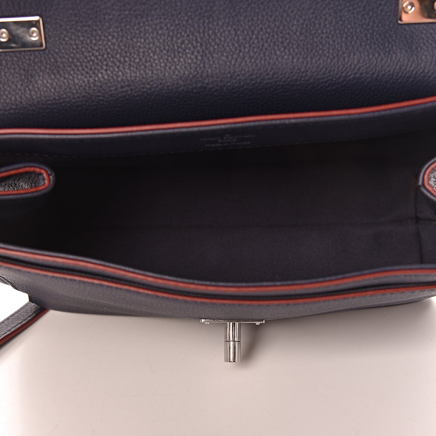 Calfskin Lockme II Chain Bag BB Marine Rouge