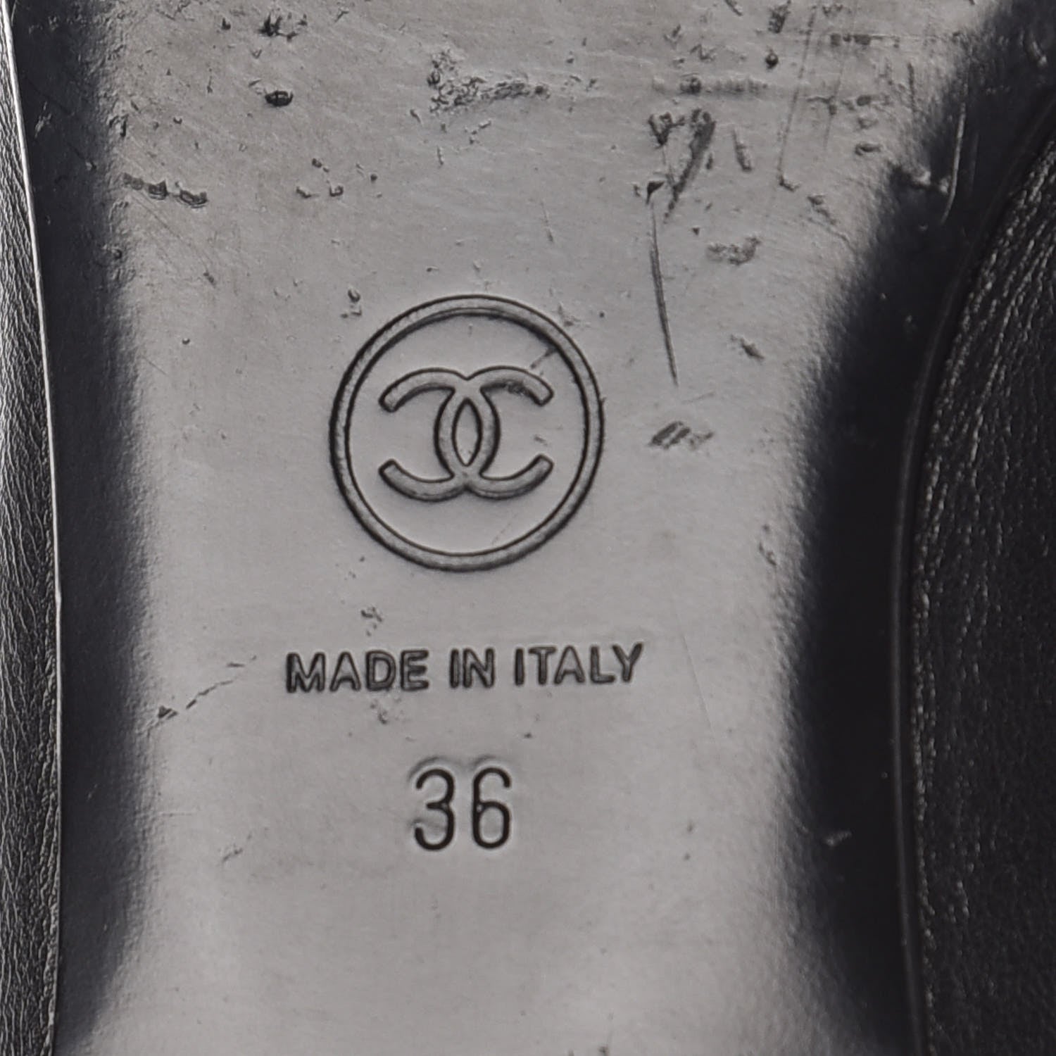 Chanel Lambskin Patent CC Cap Toe Ballerina Flats 36 Black 8 of 12