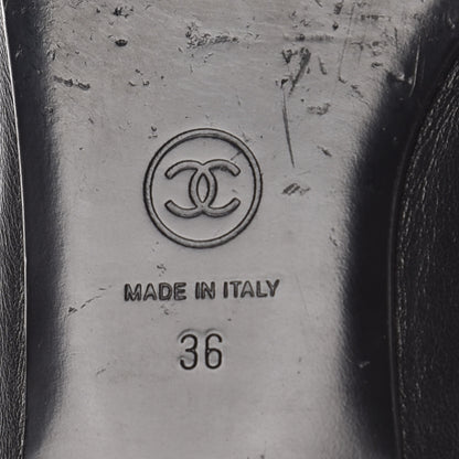 Chanel Lambskin Patent CC Cap Toe Ballerina Flats 36 Black 8 of 12