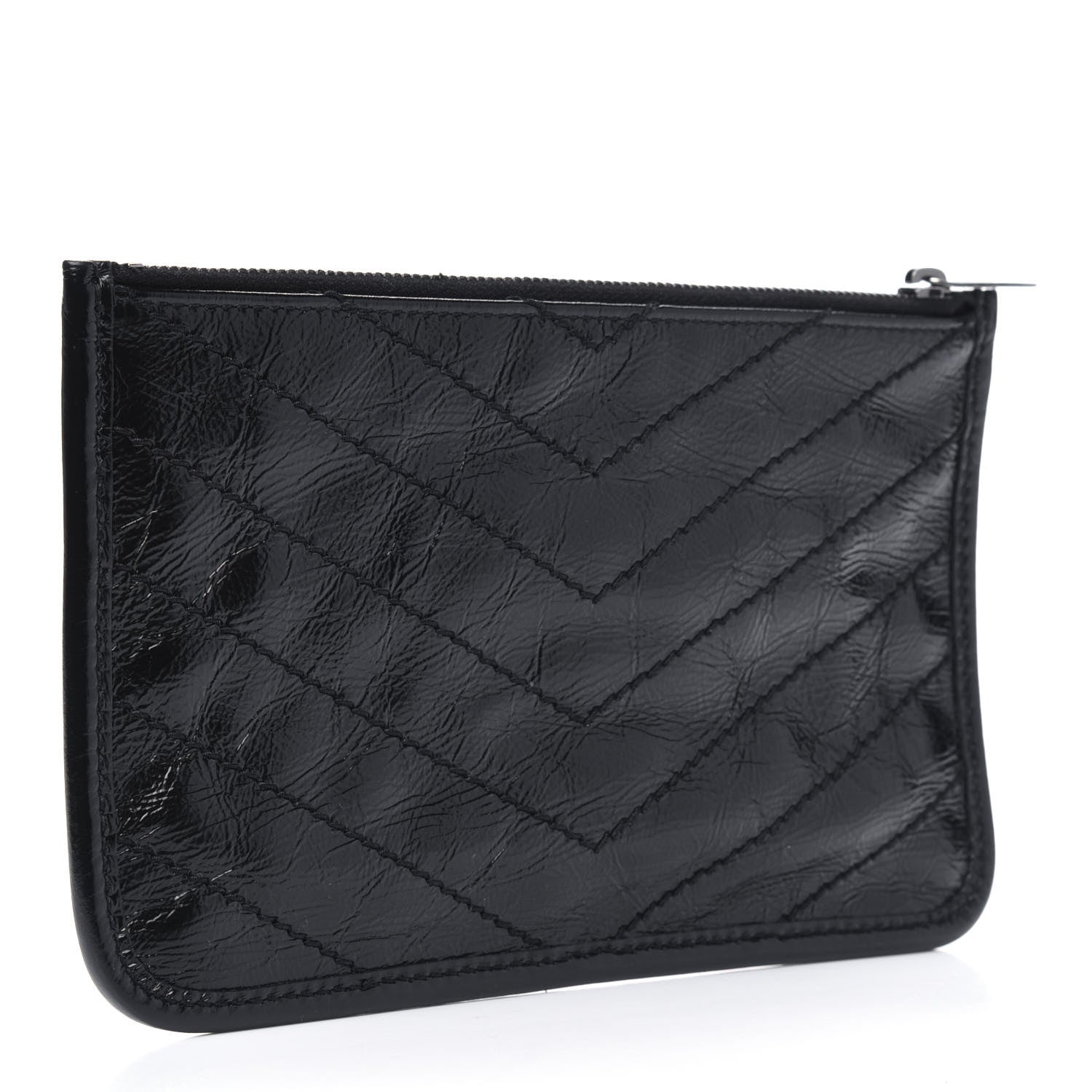 Saint Laurent Crinkled Calfskin Matelasse Monogram Niki Bill Pouch Black 2 of 6