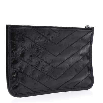 Saint Laurent Crinkled Calfskin Matelasse Monogram Niki Bill Pouch Black 2 of 6