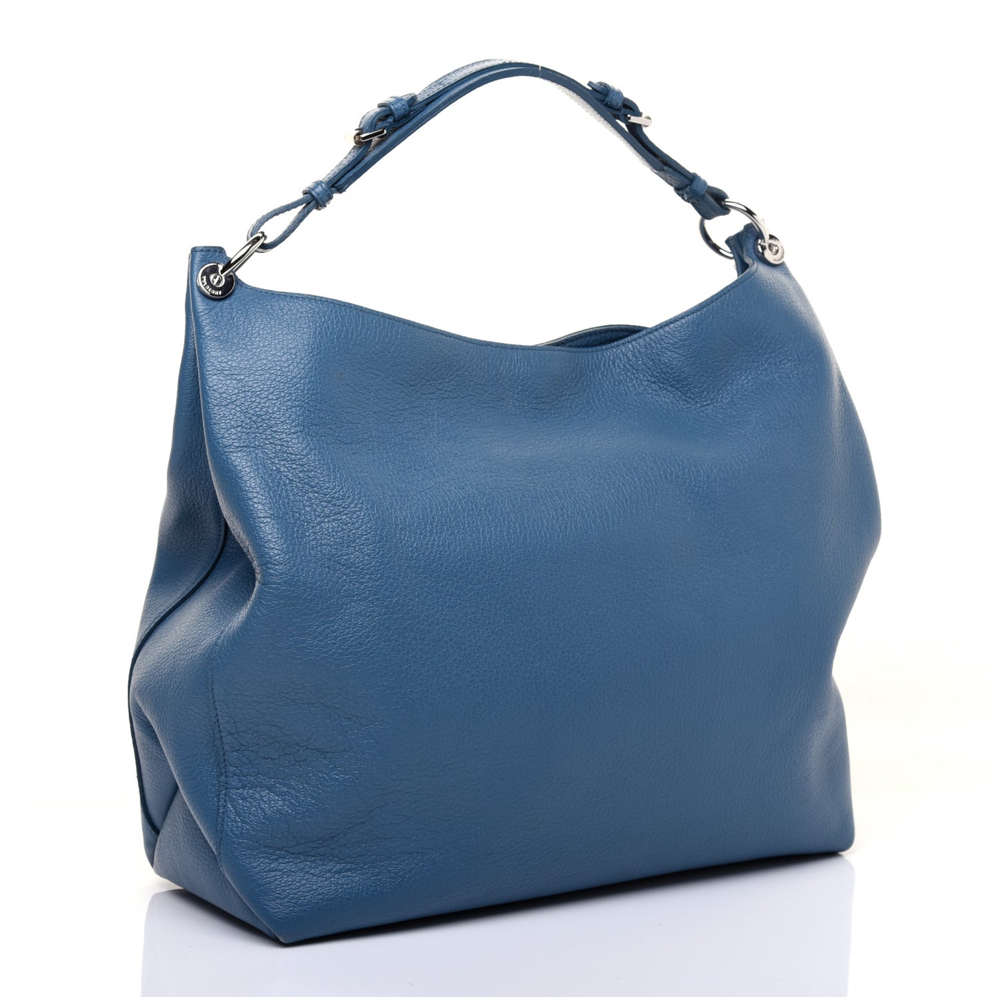 Goat Printed Calfskin Freya Hobo Steel Blue