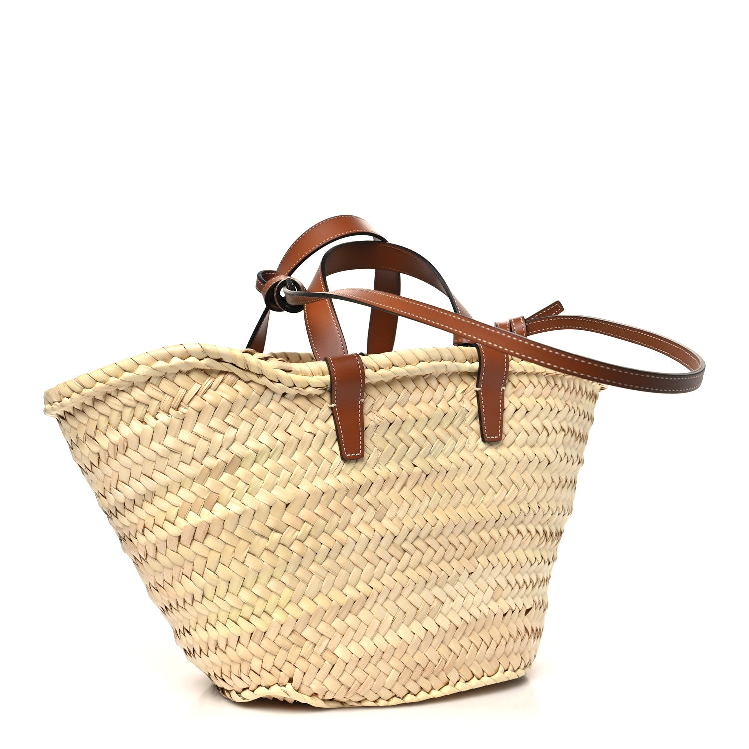 Celine Raffia Calfskin Triomphe Teen Panier Tan 3 of 9