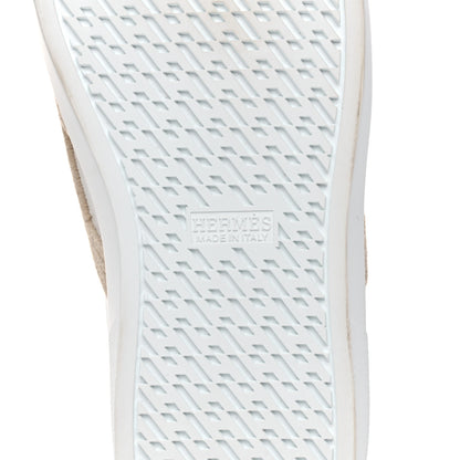 Hermes Calfskin Woolskin Womens Advantage Sneakers 37.5 White 6 of 9