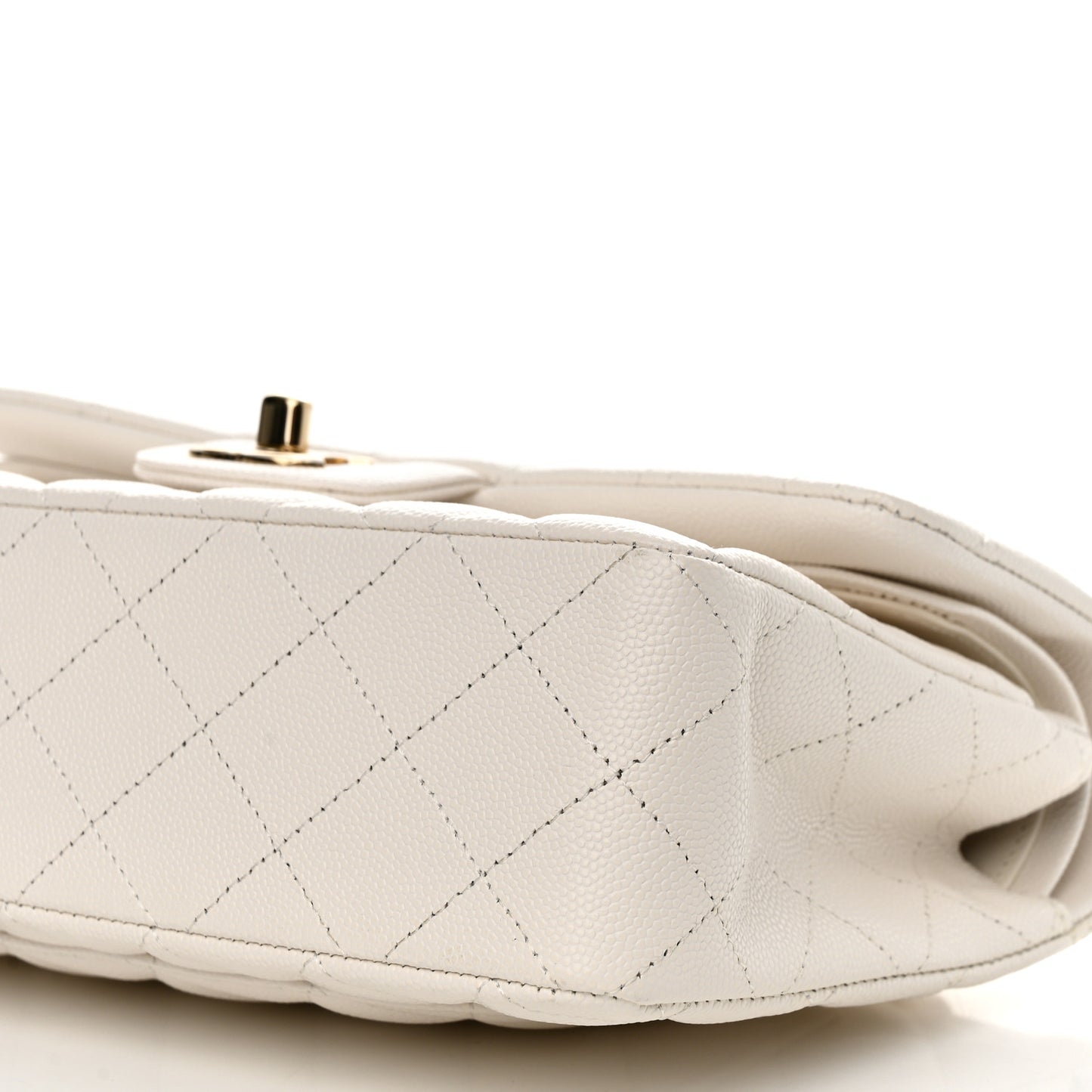 Caviar Quilted Small Double Flap White