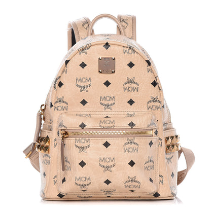 MCM Visetos Side Stud Mini Stark Backpack Beige 1 of 8