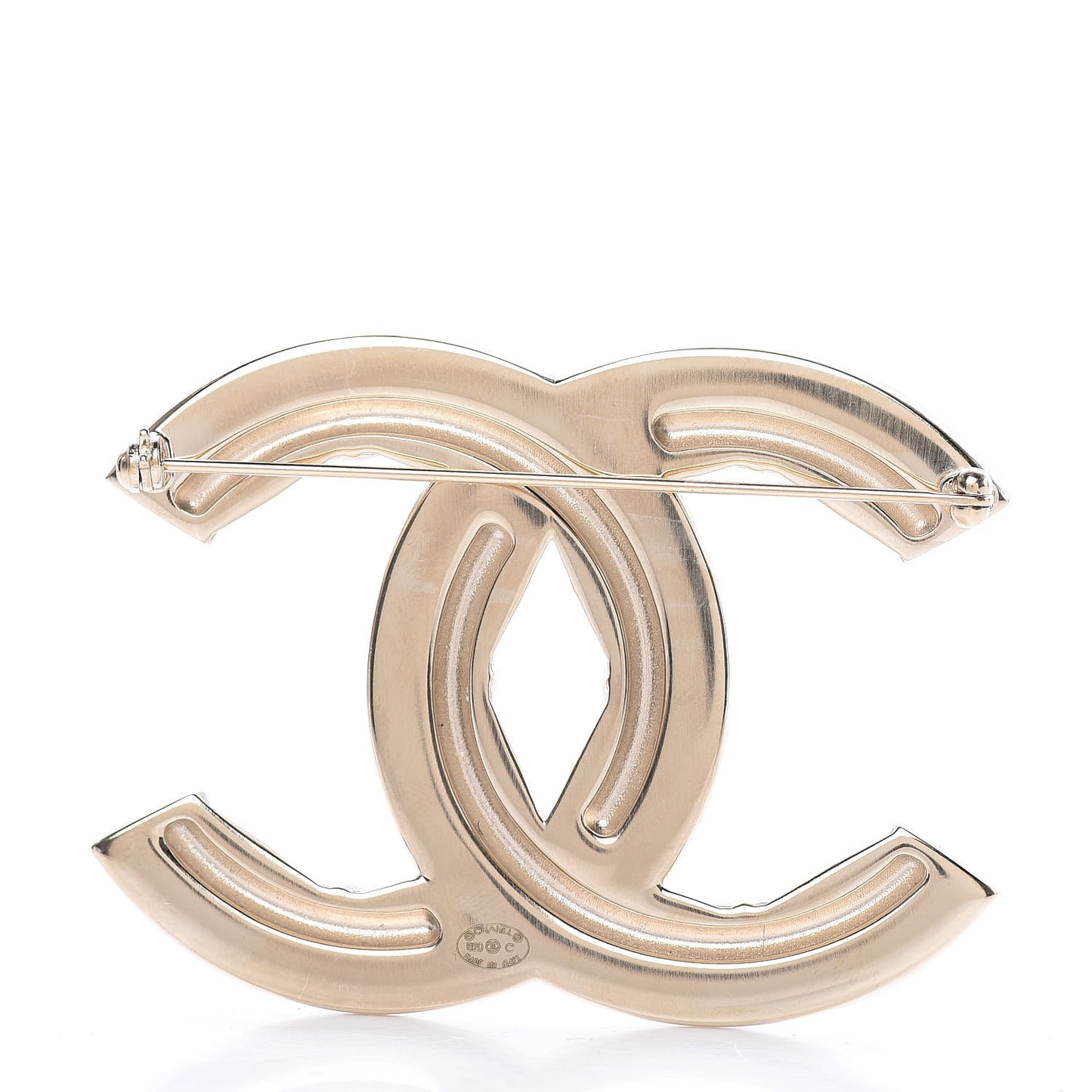 Baguette Crystal Quilted Vintage Allure CC Brooch Gold