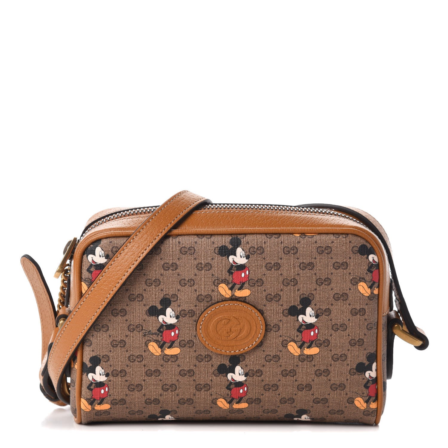Gucci X DISNEY Mini Vintage GG Supreme Monogram Mickey Mouse Shoulder Bag Beige Vintage Sun Oil 1 of 9