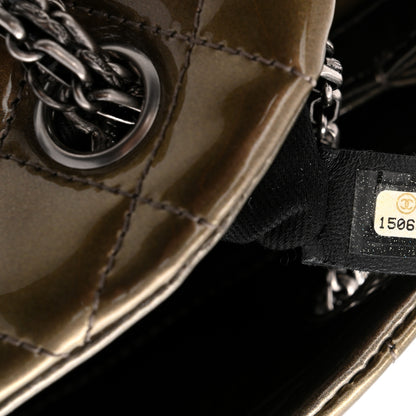 Chanel Metallic Patent Quilted Medium Just Mademoiselle Bowling Bag  Gold Degrade 7 of 10