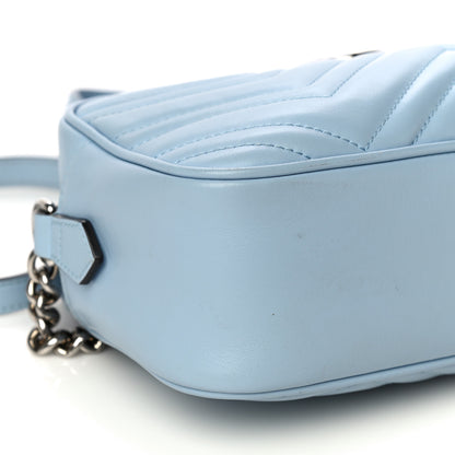 Gucci Calfskin Matelasse Small GG Marmont Chain Shoulder Bag Porcelain Light Blue 6 of 20