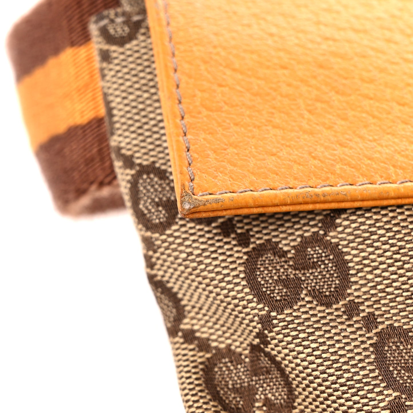 GG Monogram Web Double Pocket Belt Bag Yellow