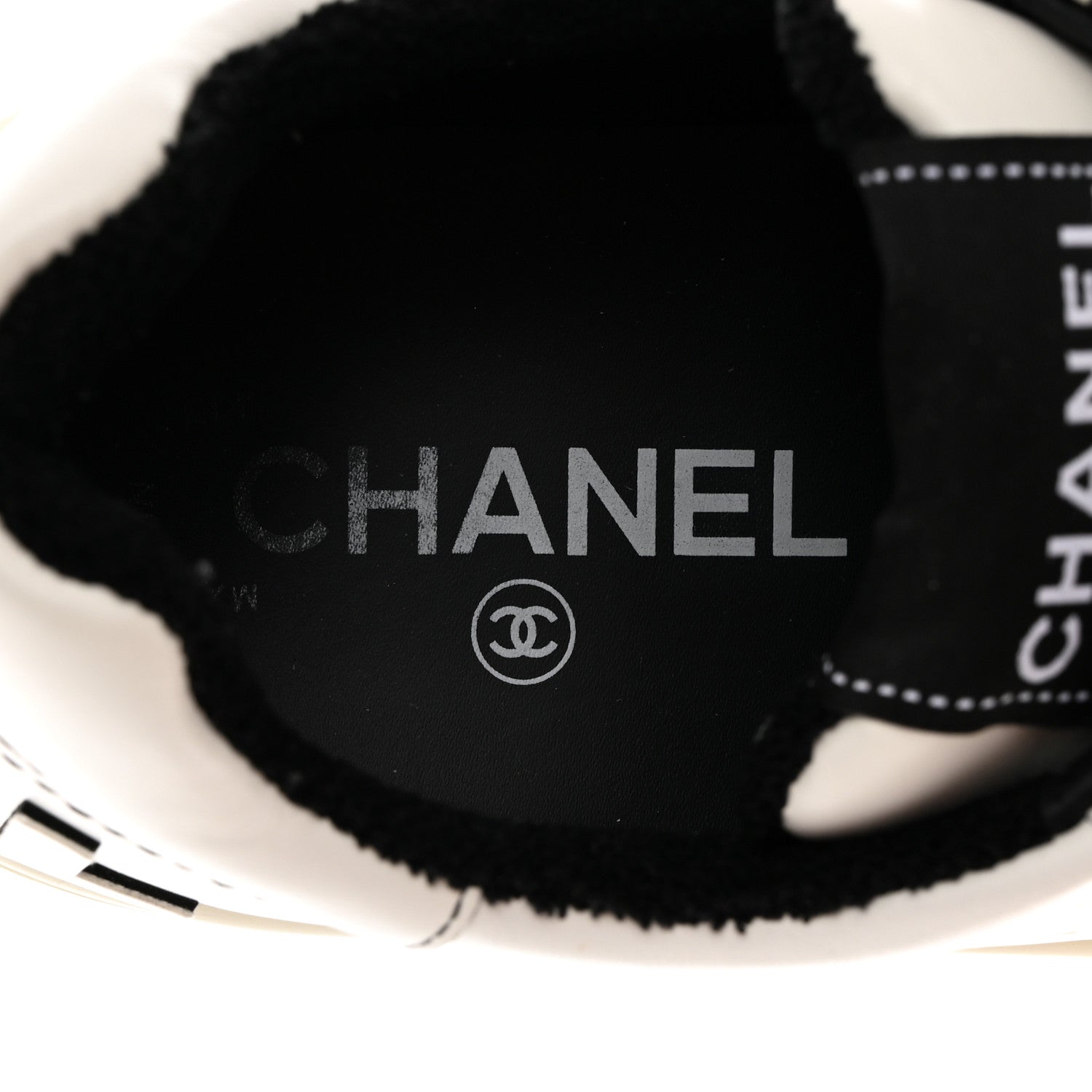 Chanel Calfskin Womens Logo Sneakers 39 White Black 6 of 10
