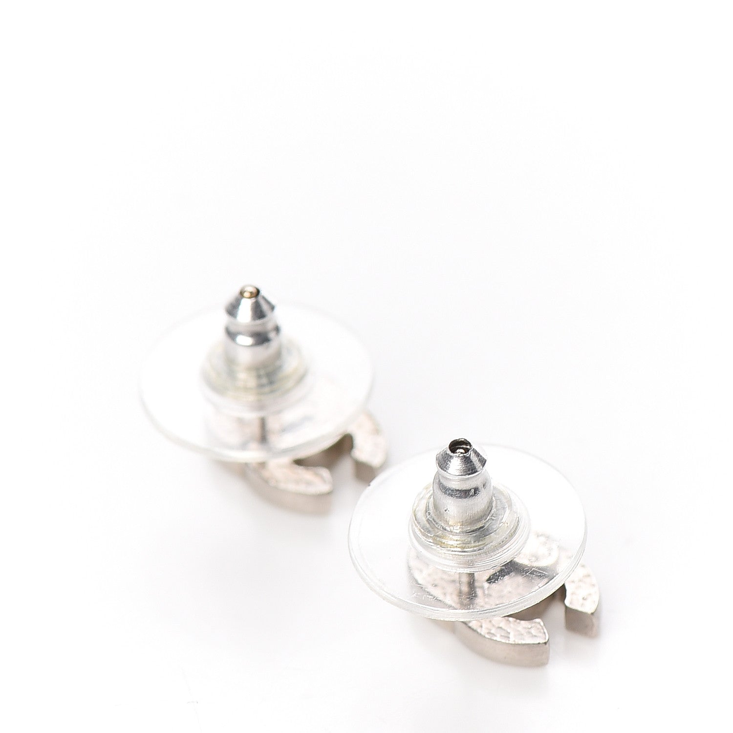 Chanel Crystal Mini Timeless CC Earrings Silver 3 of 4