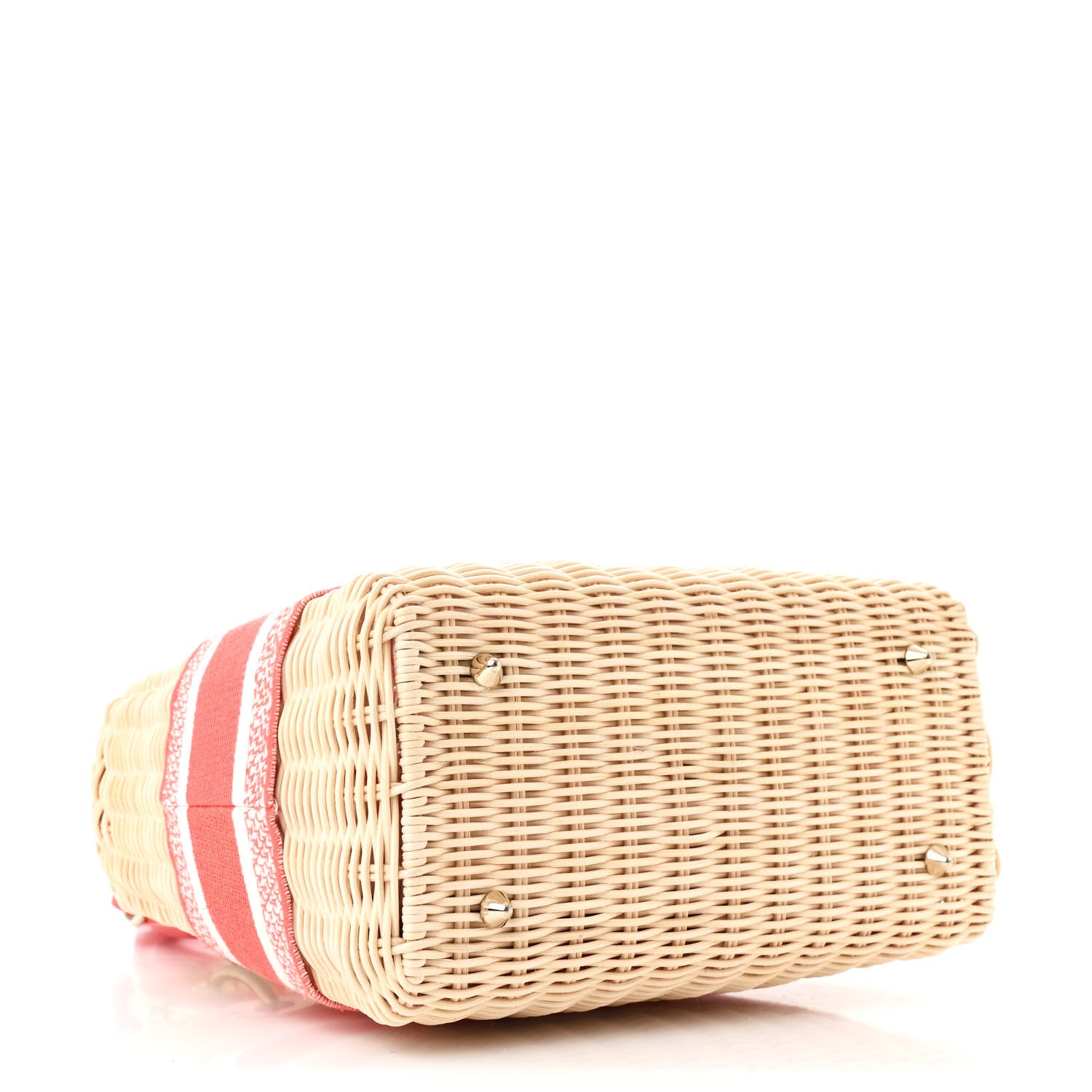 Christian Dior Wicker Oblique Medium Lady Dior Bag Coral 4 of 9