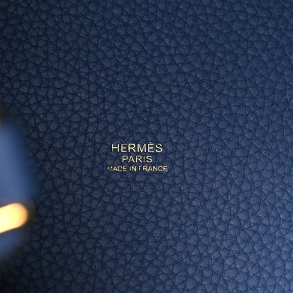Hermes Taurillon Clemence Picotin Lock 22 MM Bleu Brighton 6 of 10