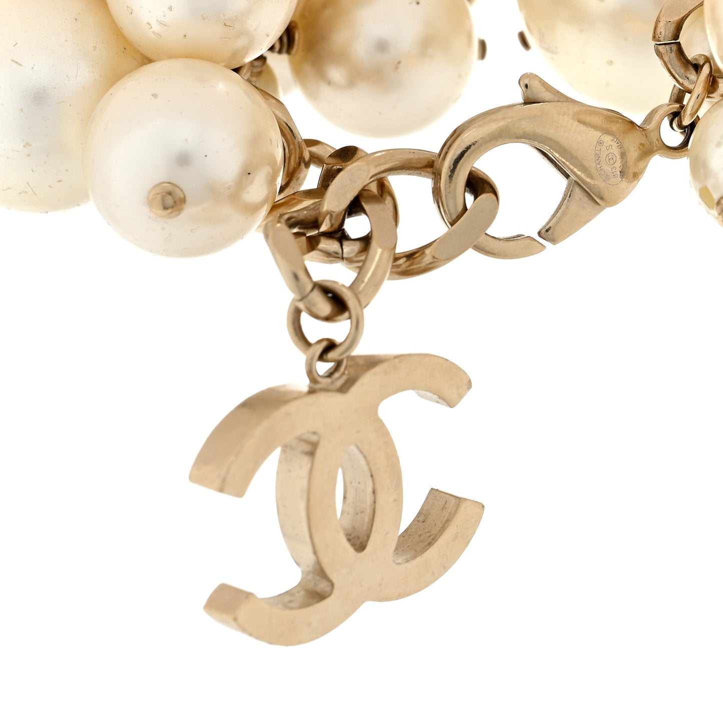 Pearl CC Cluster Bracelet Gold