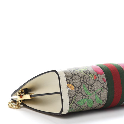 Gucci GG Supreme Monogram Flora Web Small Ophidia Chain Shoulder Bag White 8 of 11