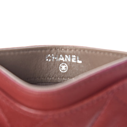 Chanel Lambskin Quilted Card Holder Burgundy 6 of 13