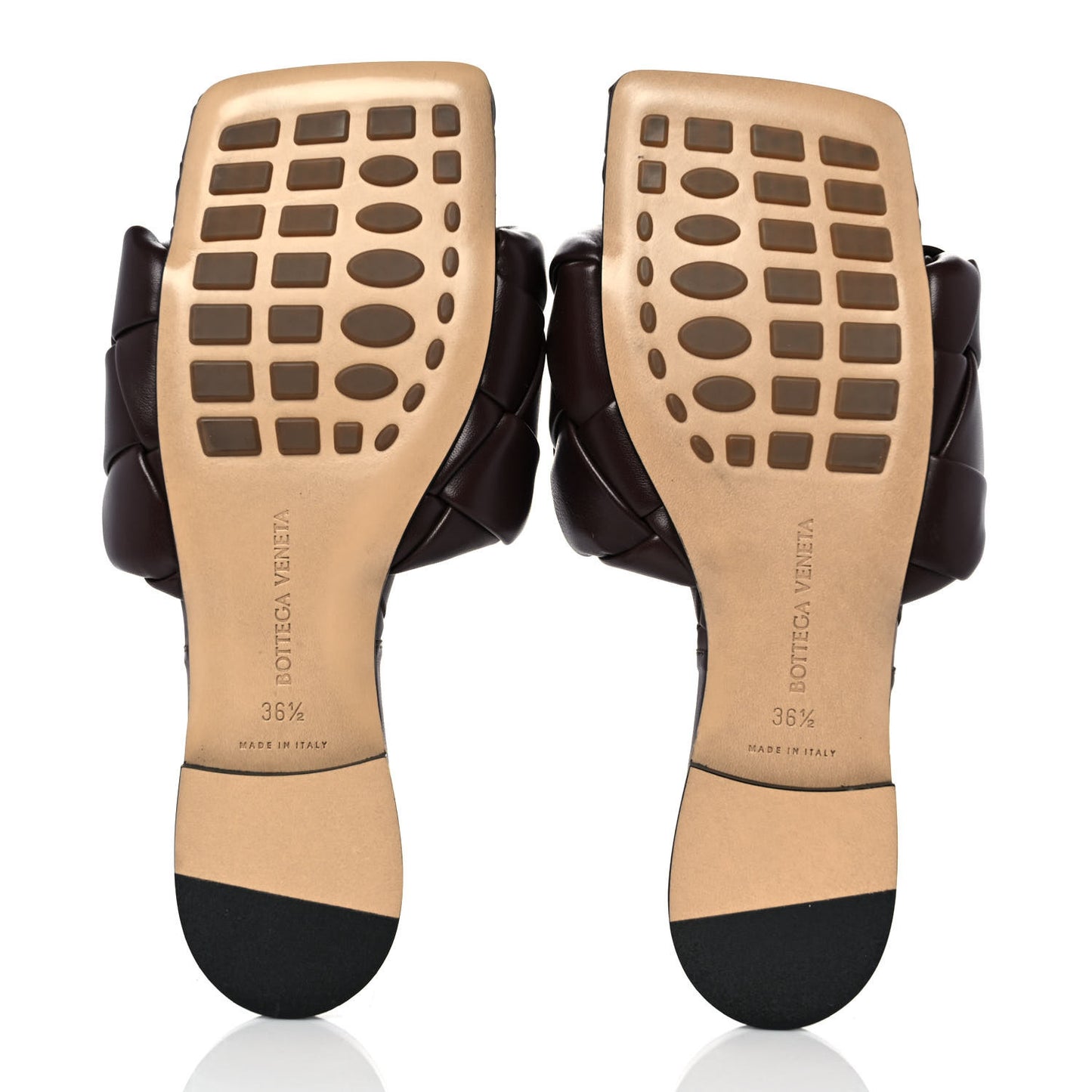 Nappa Maxi Intrecciato Lido Flat Sandals 36.5 Oak