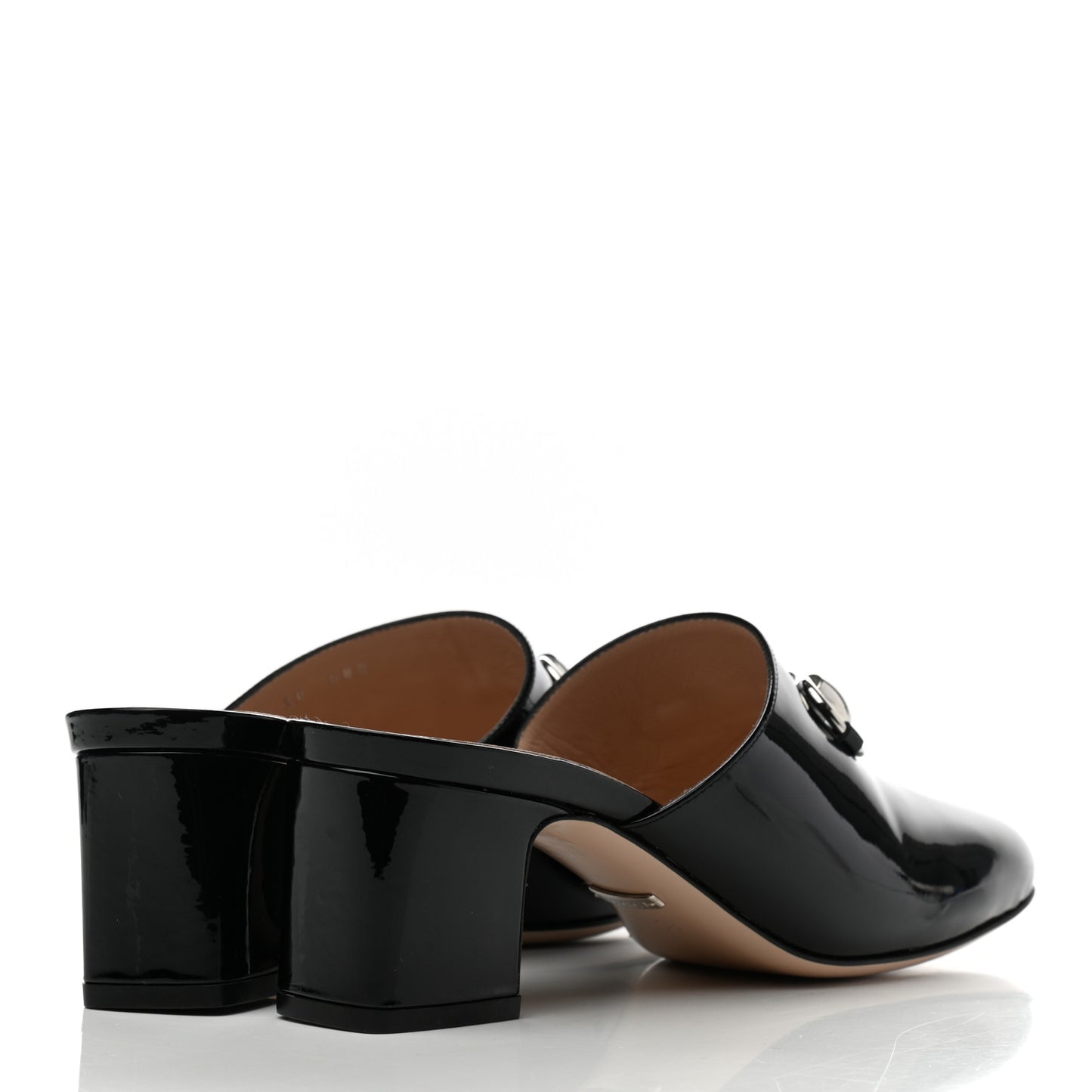 Patent Lexi Horsebit Mules 38 Black