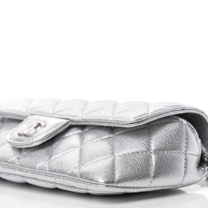 Chanel Metallic Lambskin Quilted Glasses Case With Chain Silver 7 of 12