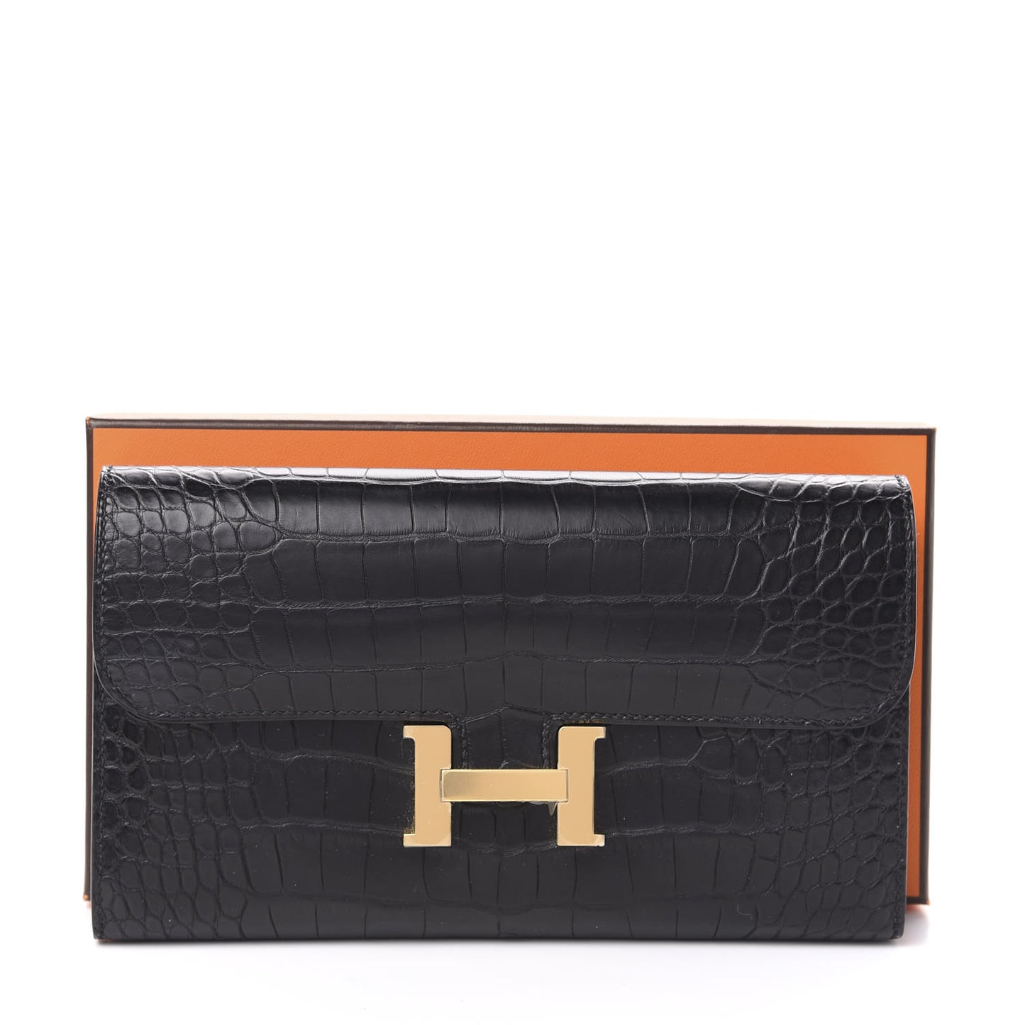 Matte Alligator Constance Wallet Black