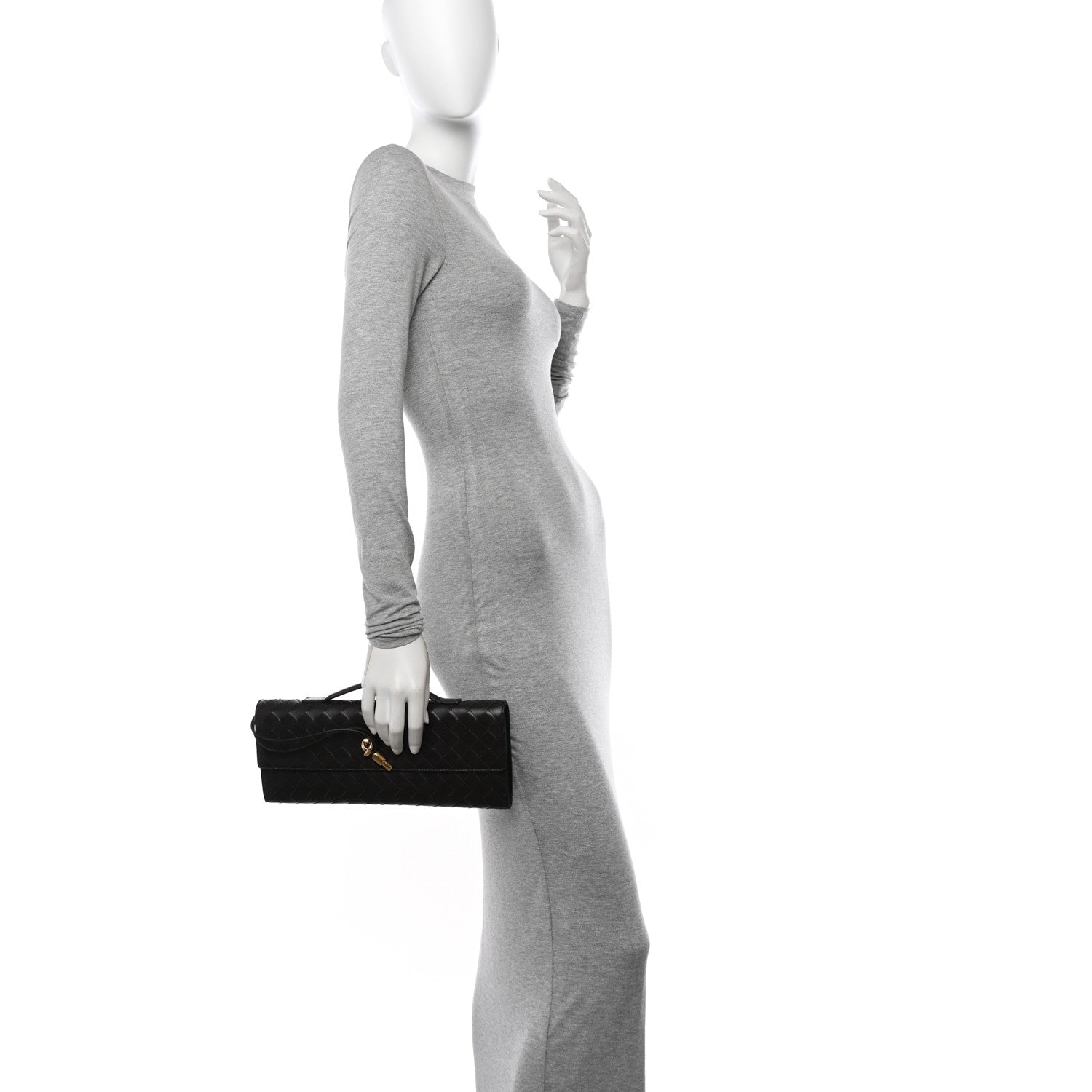 Bottega Veneta Nappa Intrecciato Long Andiamo Top Handle Clutch Fondant 2 of 10