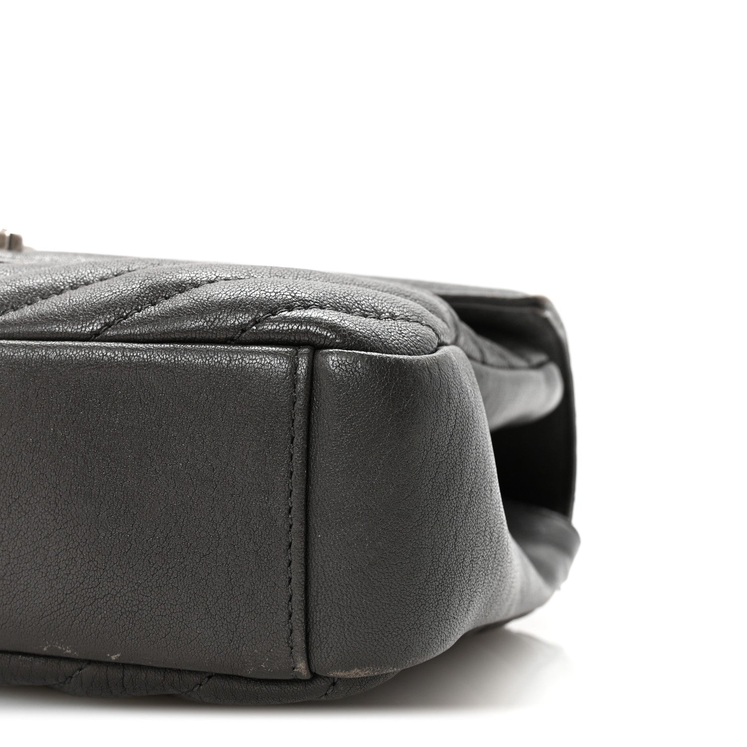 Saint Laurent Sheepskin Matelasse Chevron Monogram Medium College Bag Asphalt 9 of 10