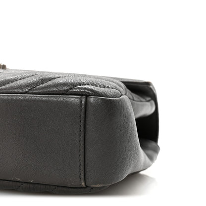 Saint Laurent Sheepskin Matelasse Chevron Monogram Medium College Bag Asphalt 9 of 10