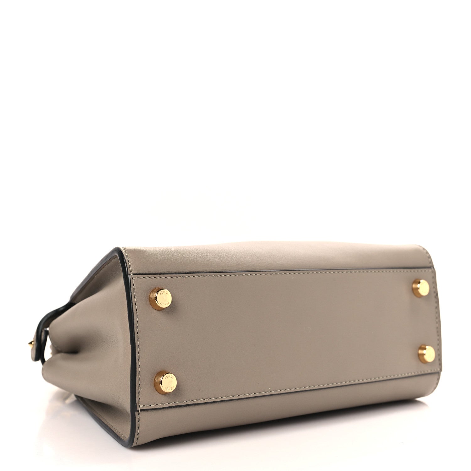Fendi Vitello Tahiti Burro Medium Peekaboo Iconic Essentially Satchel Tortora Black 4 of 9